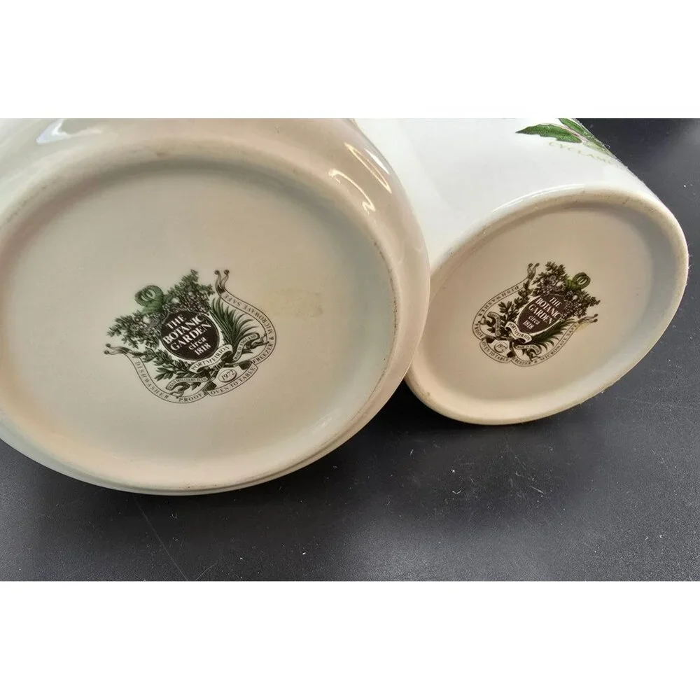 Portmeirion Botanic Garden Ceramic Storage Jars With Wooden Lids DH1397